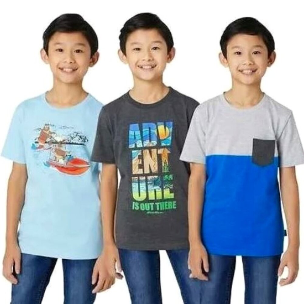 Eddie Bauer Youth Boy's 3 Pack Short Sleeve T-Shirts Large 14/16